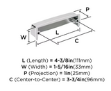 AMEROCK Kane 3-3/4" Centers Cup Pull in Polished Chrome