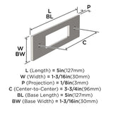 AMEROCK Medora Rectangle Cabinet Handle Backplate in Satin Nickel (+8 Sizes)