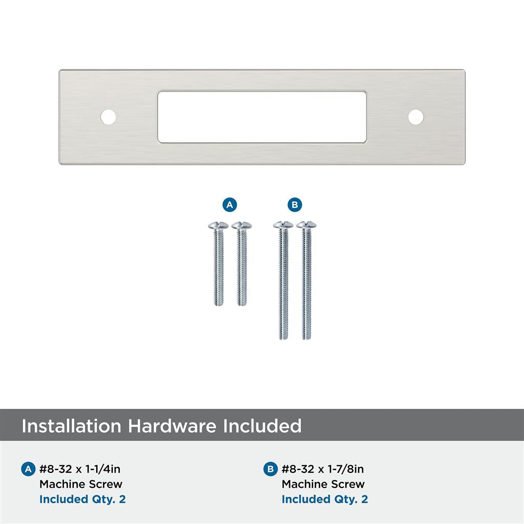 AMEROCK Medora Rectangle Cabinet Handle Backplate in Satin Nickel (+8 Sizes)