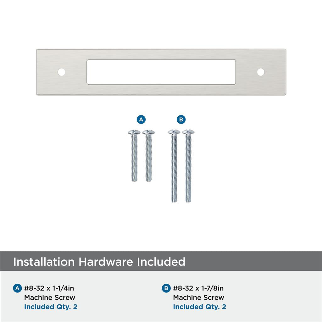 AMEROCK Medora Rectangle Cabinet Handle Backplate in Satin Nickel (+8 Sizes)