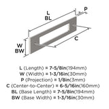 AMEROCK Medora Rectangle Cabinet Handle Backplate in Satin Nickel (+8 Sizes)