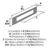 AMEROCK Medora Rectangle Cabinet Handle Backplate in Satin Nickel (+8 Sizes)