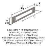 AMEROCK Medora Rectangle Cabinet Handle Backplate in Satin Nickel (+8 Sizes)
