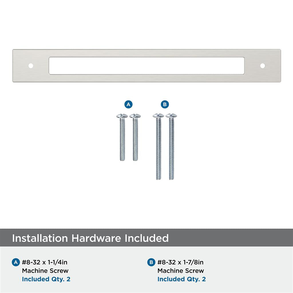 AMEROCK Medora Rectangle Cabinet Handle Backplate in Satin Nickel (+8 Sizes)