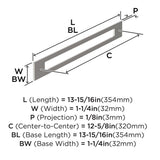 AMEROCK Medora Rectangle Cabinet Handle Backplate in Satin Nickel (+8 Sizes)