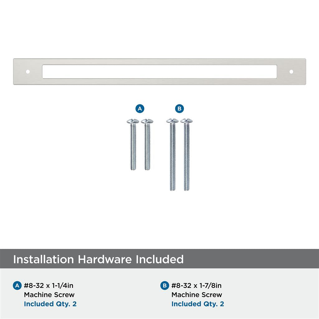 AMEROCK Medora Rectangle Cabinet Handle Backplate in Satin Nickel (+8 Sizes)