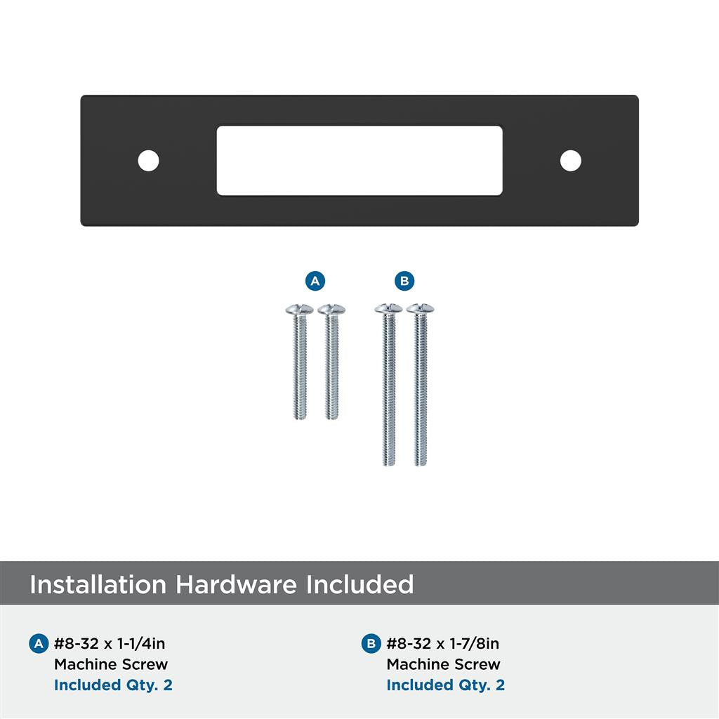 AMEROCK Medora Rectangle Cabinet Handle Backplate in Flat Black (+8 Sizes)