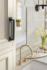 AMEROCK Medora Rectangle Cabinet Handle Backplate in Flat Black (+8 Sizes)