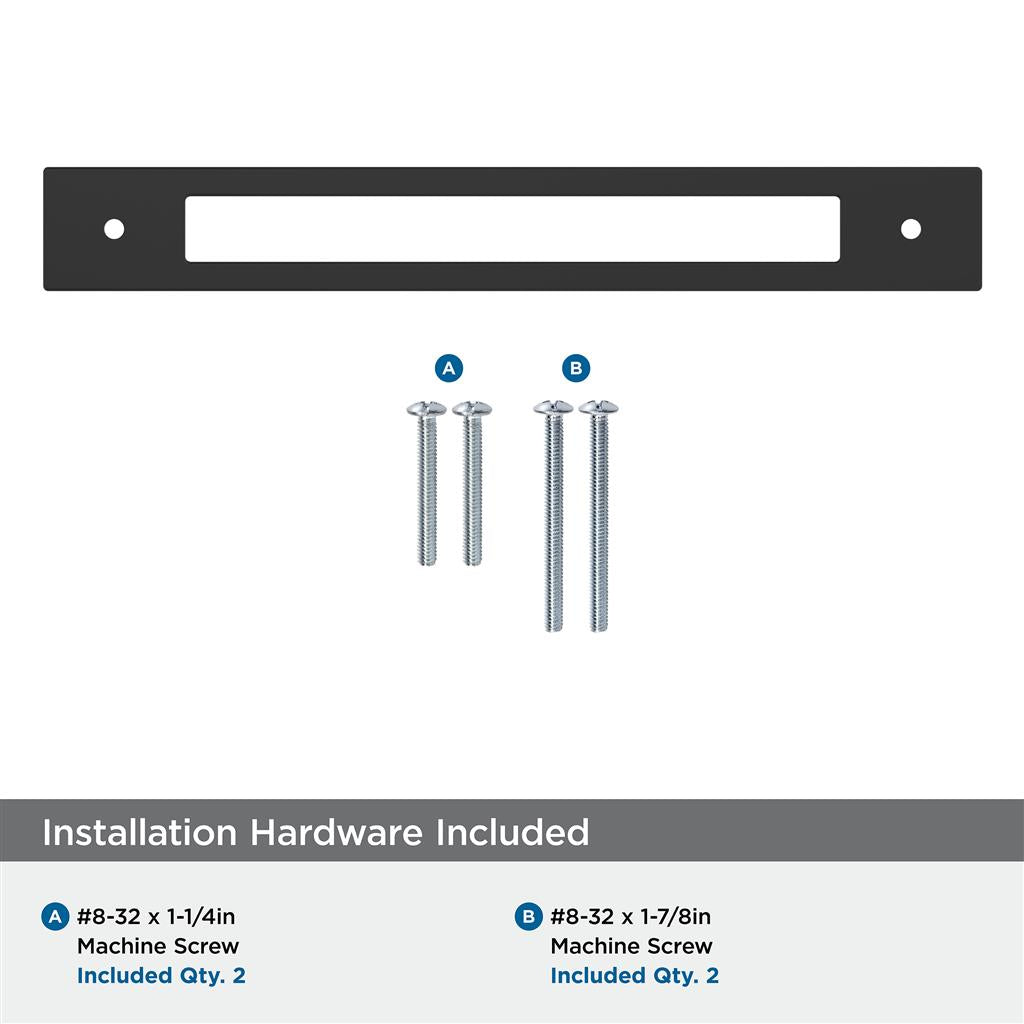AMEROCK Medora Rectangle Cabinet Handle Backplate in Flat Black (+8 Sizes)