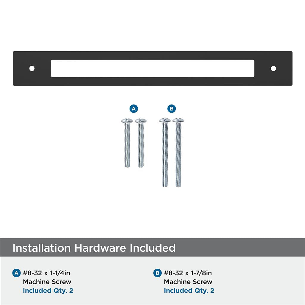 AMEROCK Medora Rectangle Cabinet Handle Backplate in Flat Black (+8 Sizes)