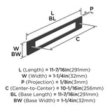 AMEROCK Medora Rectangle Cabinet Handle Backplate in Flat Black (+8 Sizes)
