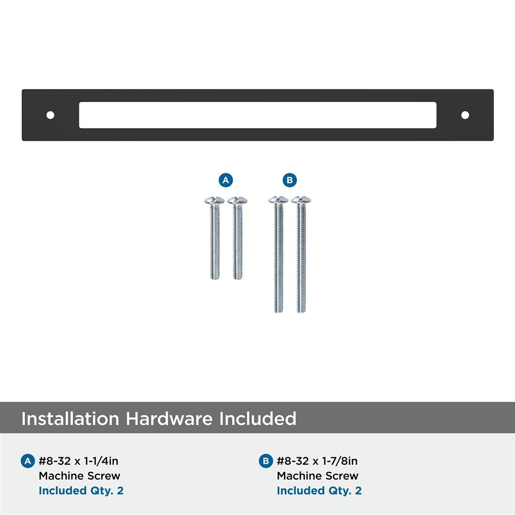 AMEROCK Medora Rectangle Cabinet Handle Backplate in Flat Black (+8 Sizes)