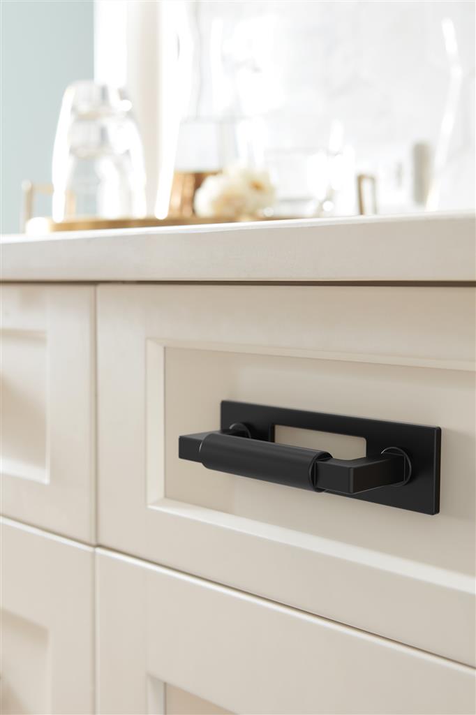 AMEROCK Medora Rectangle Cabinet Handle Backplate in Flat Black (+8 Sizes)
