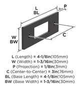 AMEROCK Medora Rectangle Cabinet Handle Backplate in Oil Rubbed Bronze (+8 Sizes)