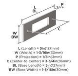 AMEROCK Medora Rectangle Cabinet Handle Backplate in Polished Nickel (+8 Sizes)