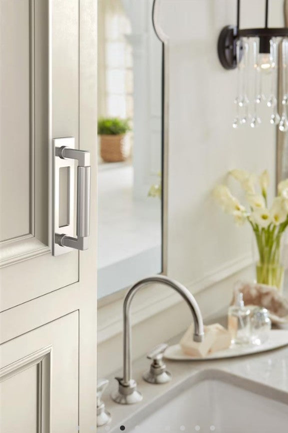 AMEROCK Medora Rectangle Cabinet Handle Backplate in Polished Nickel (+8 Sizes)