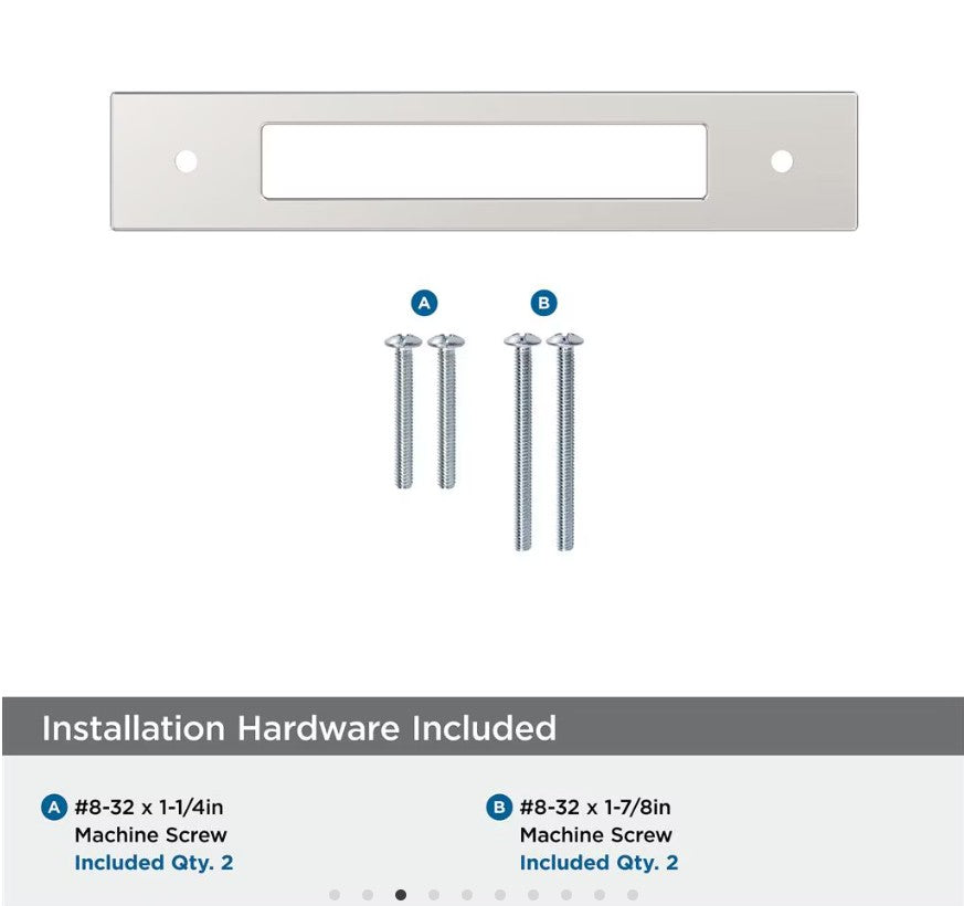 AMEROCK Medora Rectangle Cabinet Handle Backplate in Polished Nickel (+8 Sizes)