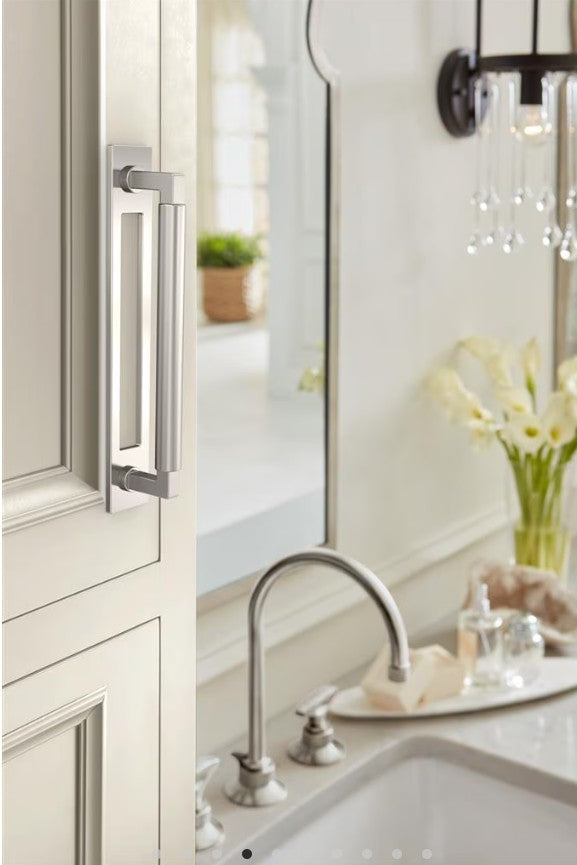 AMEROCK Medora Rectangle Cabinet Handle Backplate in Polished Nickel (+8 Sizes)