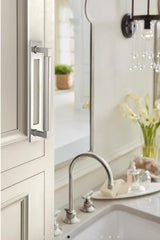 AMEROCK Medora Rectangle Cabinet Handle Backplate in Polished Nickel (+8 Sizes)