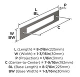 AMEROCK Medora Rectangle Cabinet Handle Backplate in Polished Nickel (+8 Sizes)