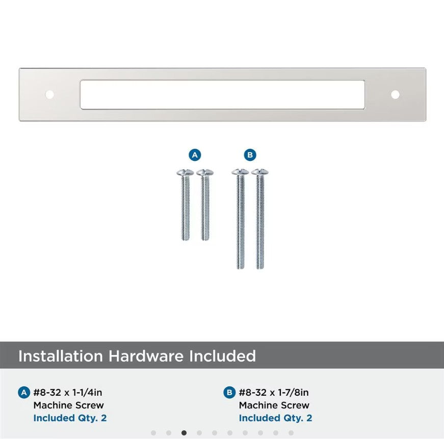 AMEROCK Medora Rectangle Cabinet Handle Backplate in Polished Nickel (+8 Sizes)