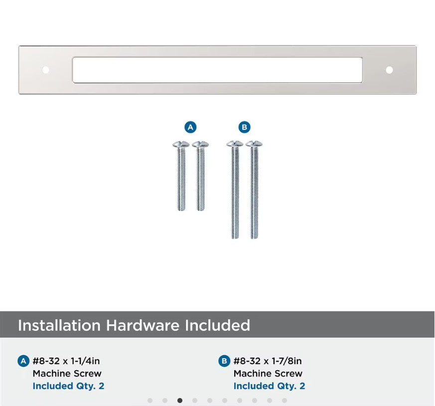 AMEROCK Medora Rectangle Cabinet Handle Backplate in Polished Nickel (+8 Sizes)