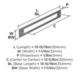 AMEROCK Medora Rectangle Cabinet Handle Backplate in Polished Nickel (+8 Sizes)