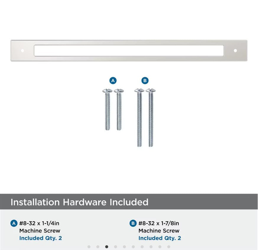 AMEROCK Medora Rectangle Cabinet Handle Backplate in Polished Nickel (+8 Sizes)