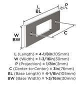 AMEROCK Medora Rectangle Cabinet Handle Backplate in Polished Nickel (+8 Sizes)