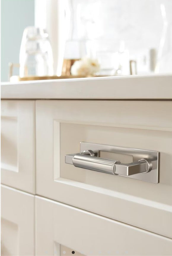 AMEROCK Medora Rectangle Cabinet Handle Backplate in Polished Nickel (+8 Sizes)