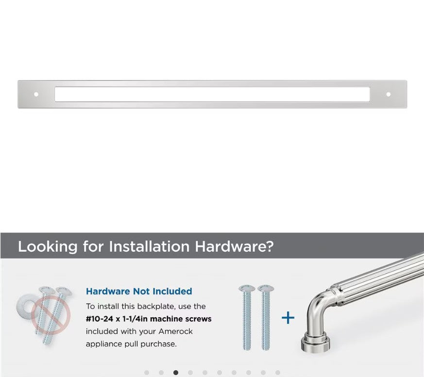 AMEROCK Medora Rectangle Appliance Pull Backplate in Polished Chrome (+2 Sizes)