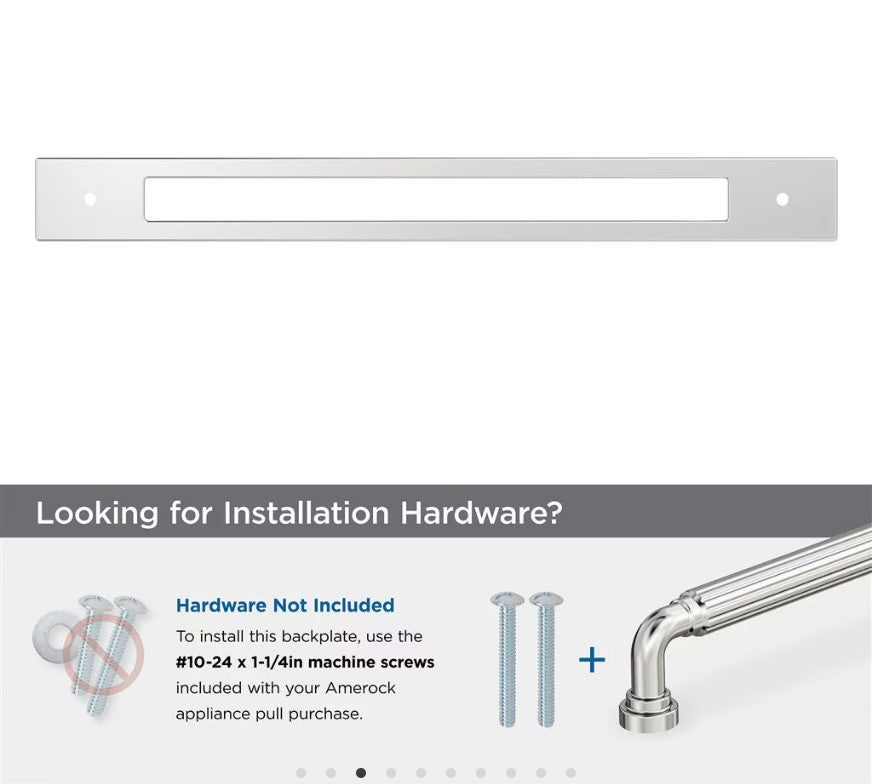 AMEROCK Medora Rectangle Appliance Pull Backplate in Polished Chrome (+2 Sizes)