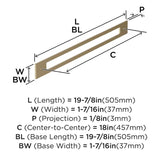 AMEROCK Medora Rectangle Appliance Pull Backplate in Golden Champagne (+2 Sizes)