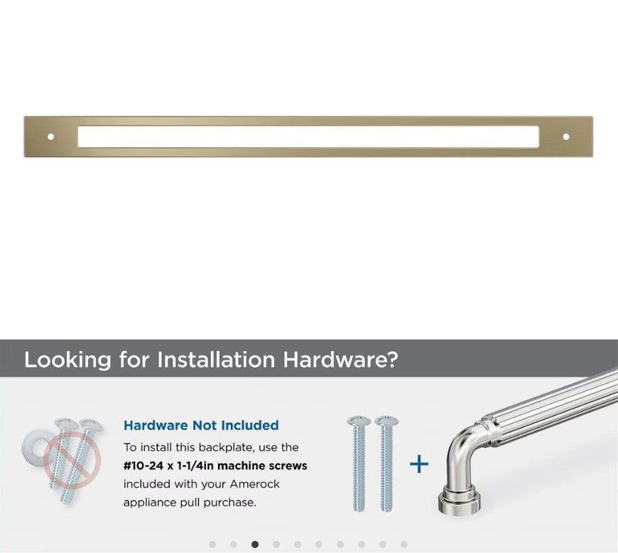 AMEROCK Medora Rectangle Appliance Pull Backplate in Golden Champagne (+2 Sizes)