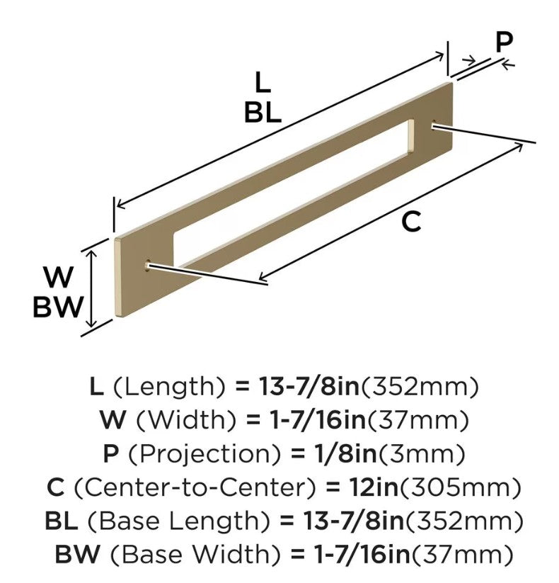 AMEROCK Medora Rectangle Appliance Pull Backplate in Champagne Bronze (+2 Sizes)