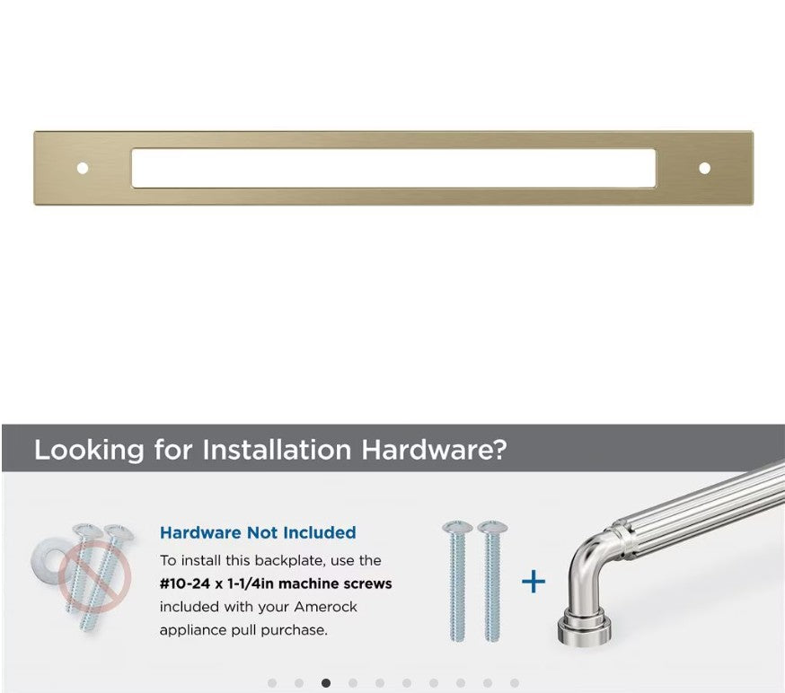 AMEROCK Medora Rectangle Appliance Pull Backplate in Golden Champagne (+2 Sizes)
