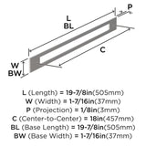 AMEROCK Medora Rectangle Appliance Pull Backplate in Satin Nickel (+2 Sizes)