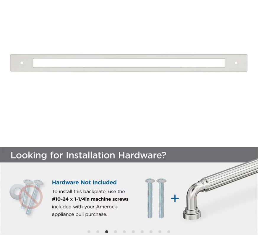 AMEROCK Medora Rectangle Appliance Pull Backplate in Satin Nickel (+2 Sizes)