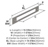 AMEROCK Medora Rectangle Appliance Pull Backplate in Satin Nickel (+2 Sizes)