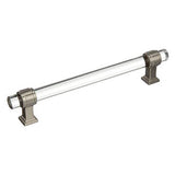 AMEROCK Glacio Glass Handle Cabinet Pull in Clear and Satin Nickel (+5 Sizes)