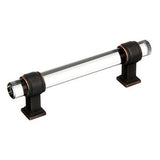 AMEROCK Glacio Glass Handle Cabinet Pull in Clear and Oil Rubbed Bronze (+5 Sizes)