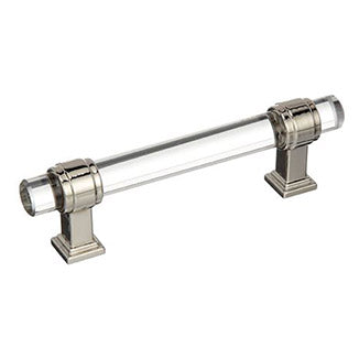 AMEROCK Glacio Glass Handle Cabinet Pull in Clear and Polished Nickel (+5 Sizes)
