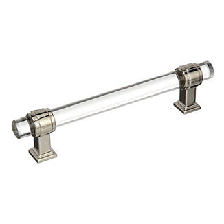 AMEROCK Glacio Glass Handle Cabinet Pull in Clear and Polished Nickel (+5 Sizes)