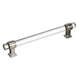 AMEROCK Glacio Glass Handle Cabinet Pull in Clear and Polished Nickel (+5 Sizes)