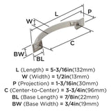 AMEROCK Candler Handle Cabinet Pull in Polished Nickel (+8 Sizes)