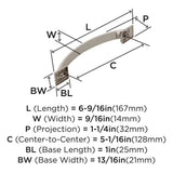 AMEROCK Candler Handle Cabinet Pull in Polished Nickel (+8 Sizes)
