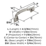 AMEROCK Candler Handle Cabinet Pull in Polished Nickel (+8 Sizes)