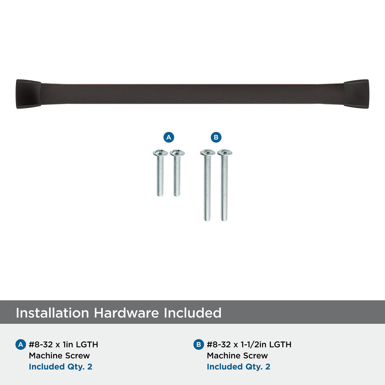 15-E AMEROCK Revitalize 8" Center to Center Handle Cabinet Pull - Oil Rubbed Bronze BP55351ORB Hardware