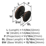 AMEROCK Ravino 1-1/4" Diameter Cabinet Knob in Oil Rubbed Bronze