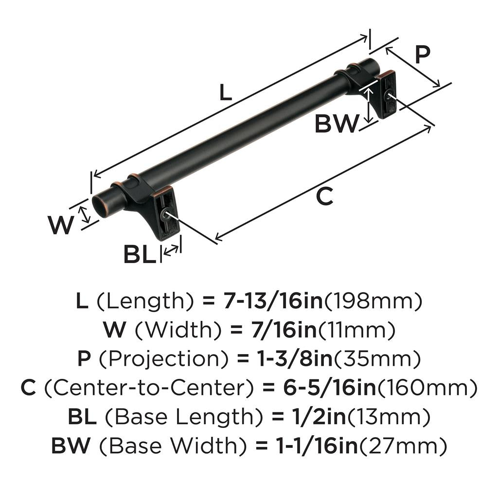 AMEROCK Davenport Handle Pull in Oil Rubbed Bronze (+8 Sizes)
